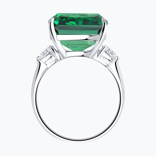 Кольцо из серебра с фианитами из серебро — вид 3