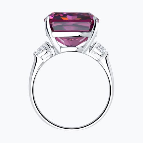 Кольцо из серебра с фианитами из серебро — вид 3