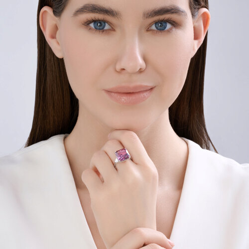 Кольцо из серебра с фианитами из серебро — вид 5