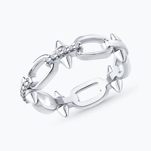 Кольцо из серебра с фианитами