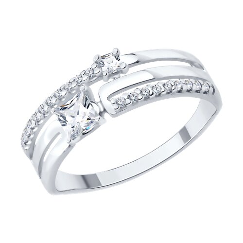 Кольцо из серебра с фианитами - видео на модели