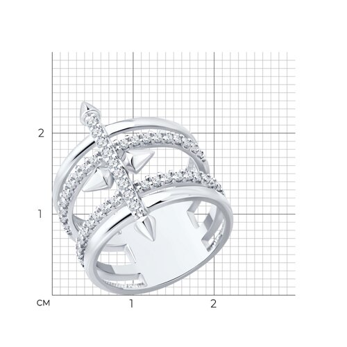 Кольцо из серебра с фианитами из серебро — вид 5