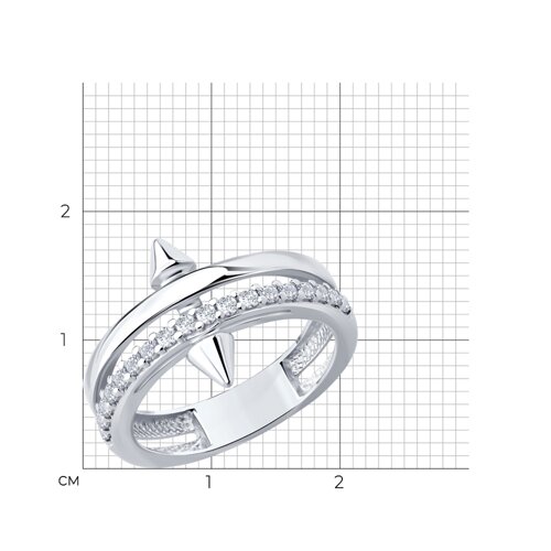 Кольцо из серебра с фианитами из серебро — вид 4