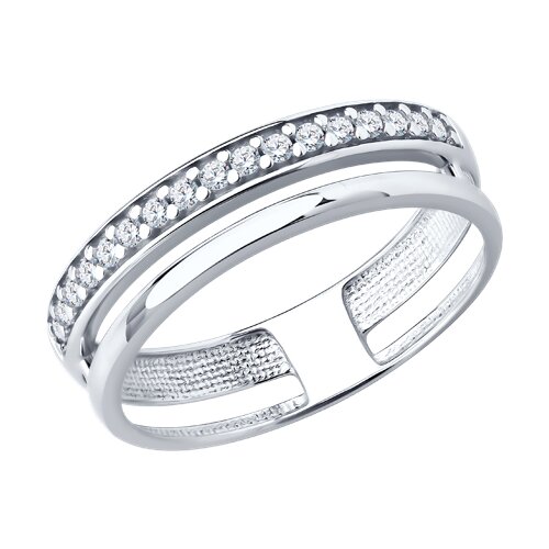 Кольцо из серебра с фианитами - видео на модели