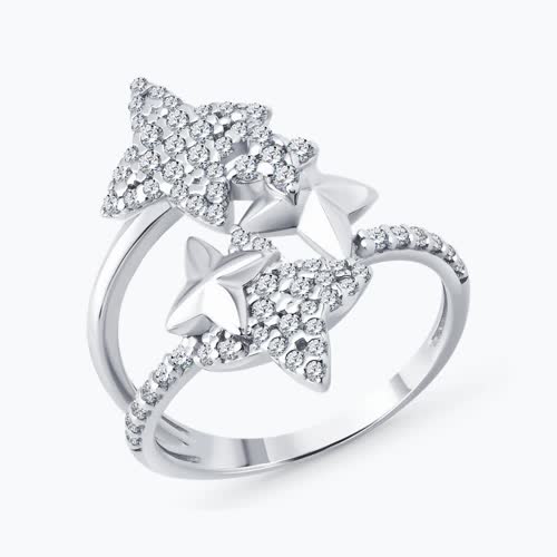 Кольцо из серебра с фианитами из серебро