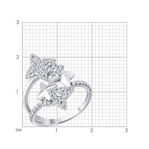 Кольцо из серебра с фианитами из серебро — вид 5