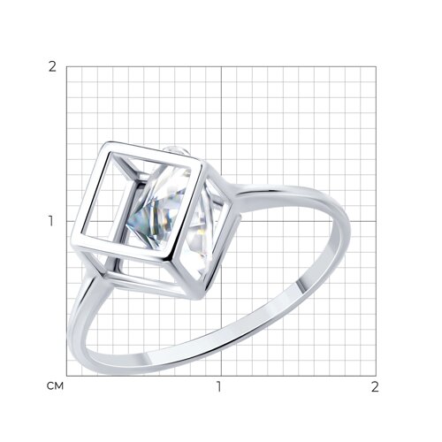 Кольцо из серебра с фианитом из серебро — вид 5