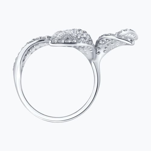 Кольцо из серебра с фианитами из серебро — вид 3