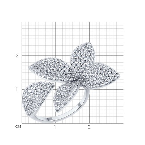 Кольцо из серебра с фианитами из серебро — вид 6