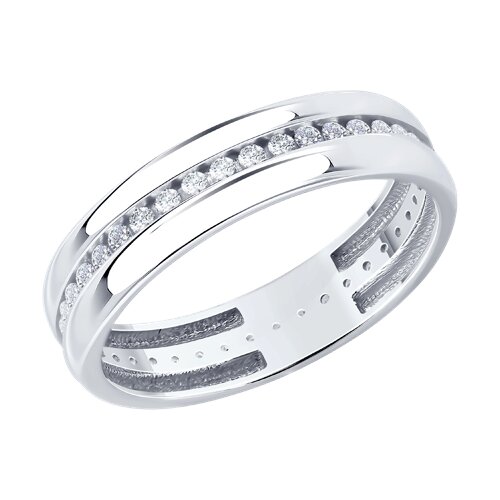 Кольцо из серебра с фианитами - видео на модели