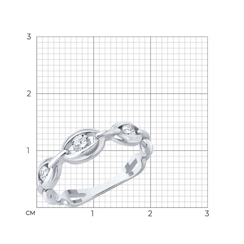 Кольцо из серебра с фианитами из серебро — вид 5