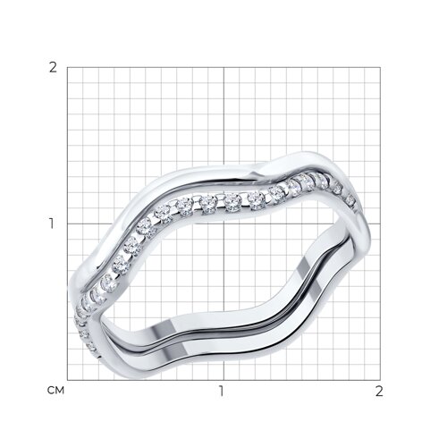 Кольцо из серебра с фианитами из серебро — вид 6