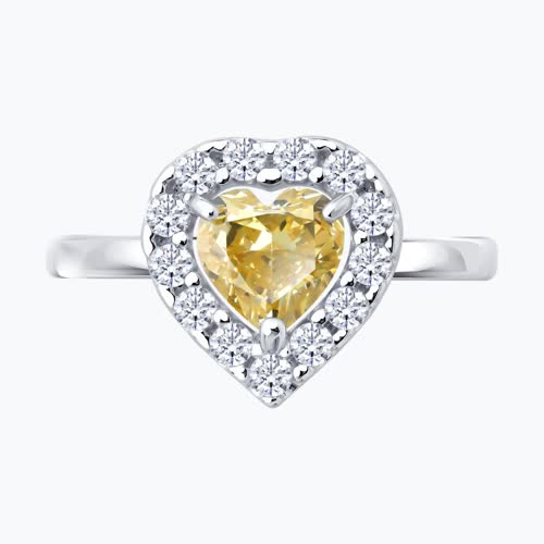 Кольцо из серебра с фианитами из серебро — вид 2