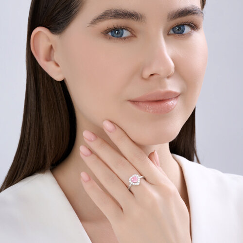 Кольцо из серебра с фианитами из серебро — вид 5