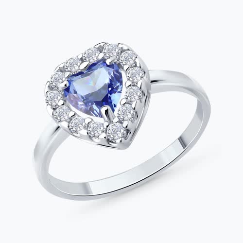 Кольцо из серебра с фианитами - видео на модели