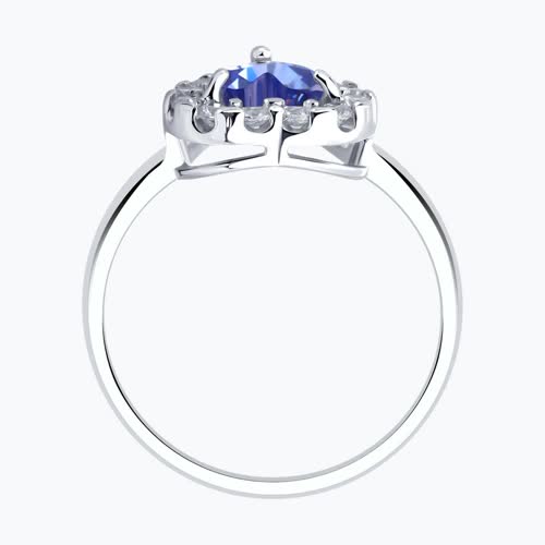 Кольцо из серебра с фианитами из серебро — вид 3