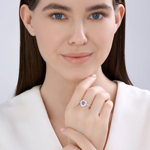 Кольцо из серебра с фианитами из серебро — вид 5