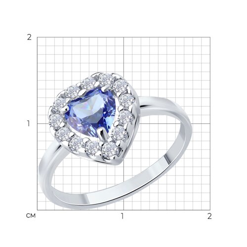 Кольцо из серебра с фианитами из серебро — вид 6