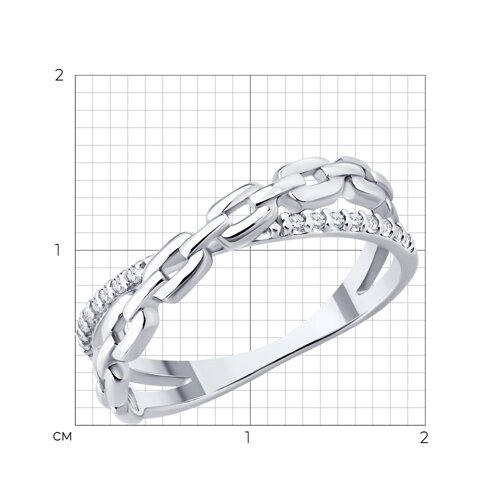 Кольцо из серебра с фианитами из серебро — вид 5