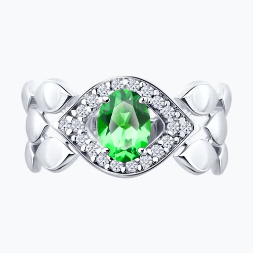 Кольцо из серебра с фианитами из серебро — вид 2