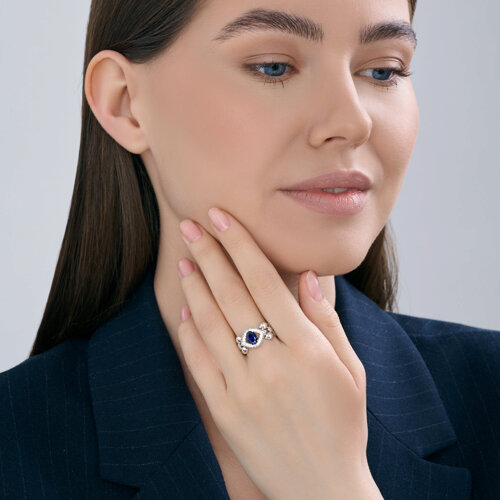 Кольцо из серебра с фианитами из серебро — вид 4