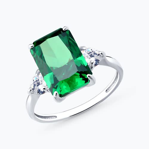 Кольцо из серебра с фианитами из серебро