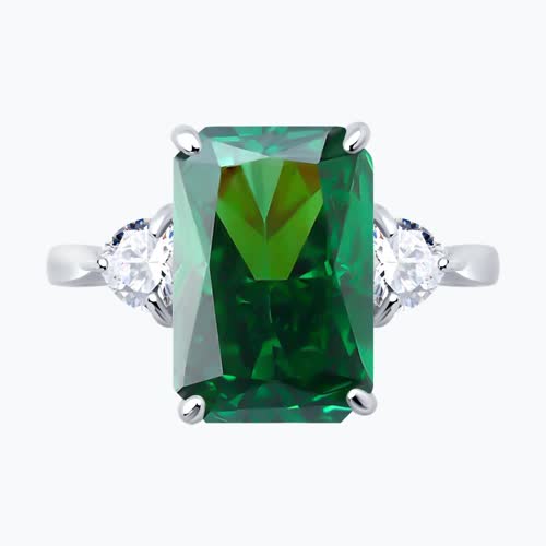 Кольцо из серебра с фианитами из серебро — вид 2