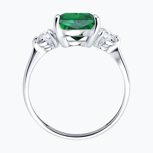 Кольцо из серебра с фианитами из серебро — вид 3