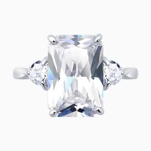 Кольцо из серебра с фианитами из серебро — вид 2