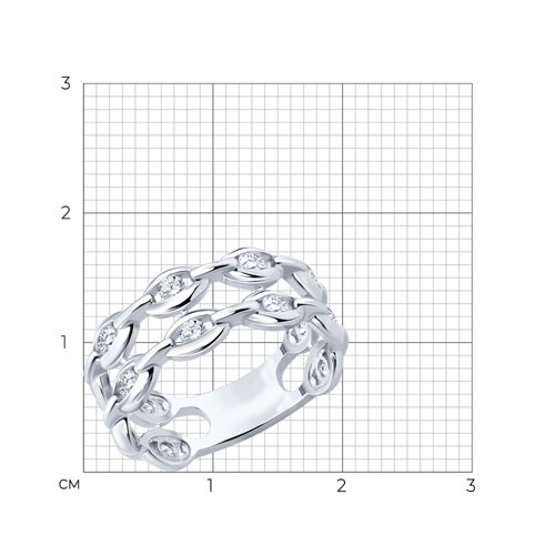 Кольцо из серебра с фианитами из серебро — вид 5