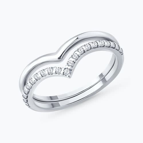 Кольцо из серебра с фианитами - видео на модели