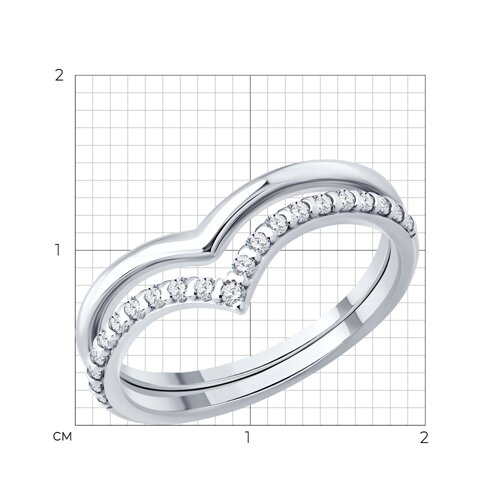 Кольцо из серебра с фианитами из серебро — вид 5