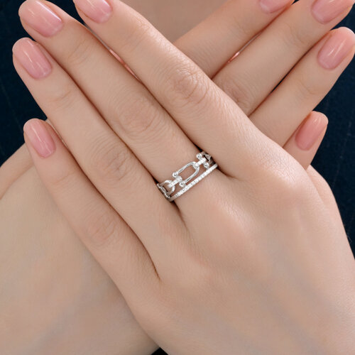 Кольцо из серебра с фианитами из серебро — вид 3