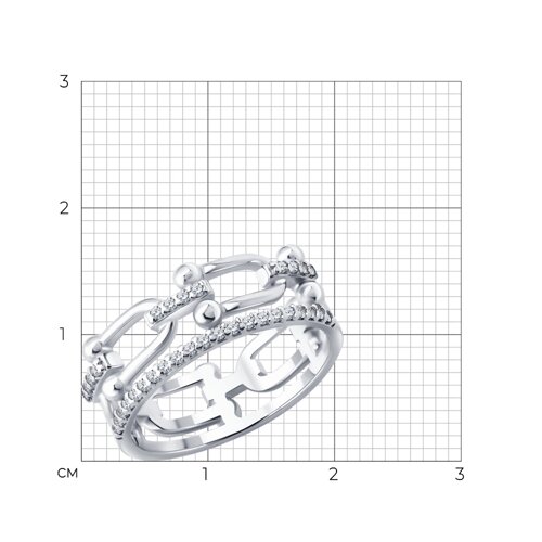 Кольцо из серебра с фианитами из серебро — вид 5
