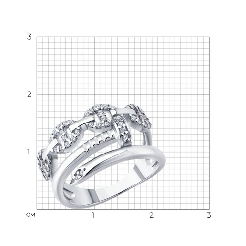 Кольцо из серебра с фианитами из серебро — вид 6