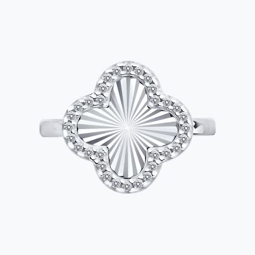 Кольцо из серебра с фианитами из серебро — вид 2