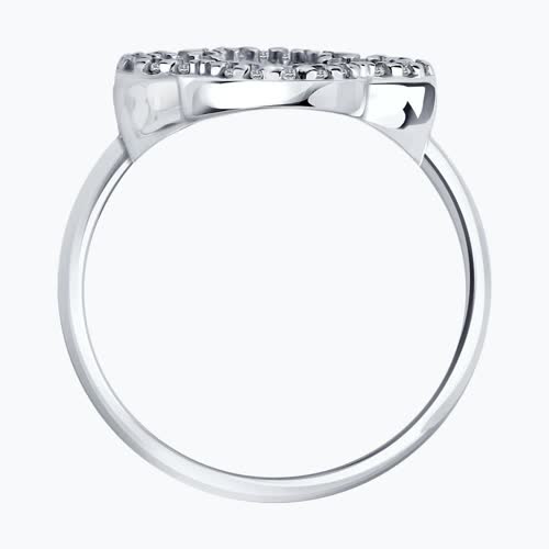 Кольцо из серебра с фианитами из серебро — вид 3