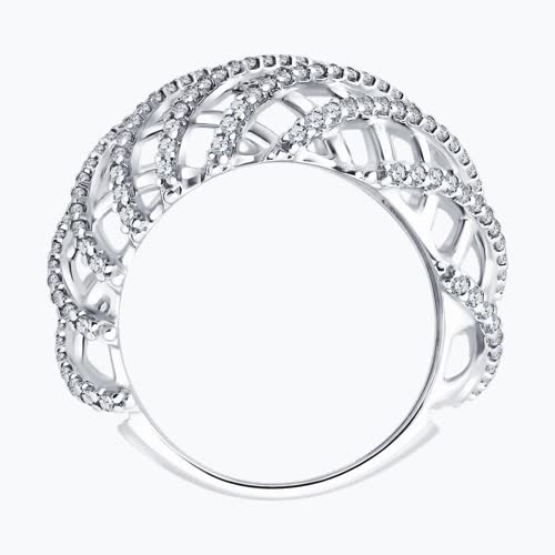 Кольцо из серебра с фианитами из серебро — вид 2