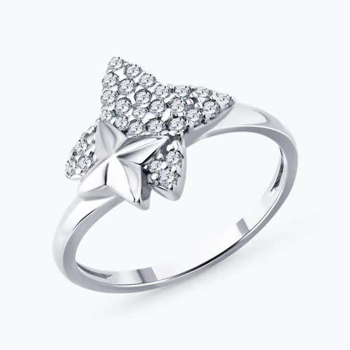 Кольцо из серебра с фианитами - видео на модели