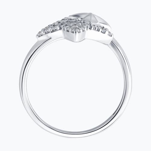 Кольцо из серебра с фианитами из серебро — вид 2