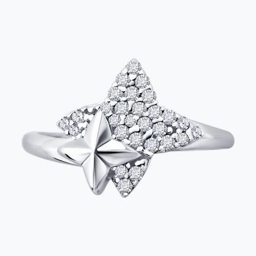 Кольцо из серебра с фианитами из серебро — вид 3