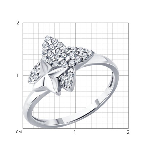 Кольцо из серебра с фианитами из серебро — вид 6