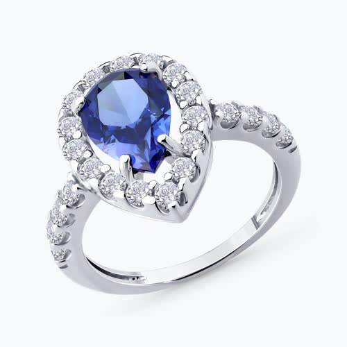 Кольцо из серебра с фианитами - видео на модели