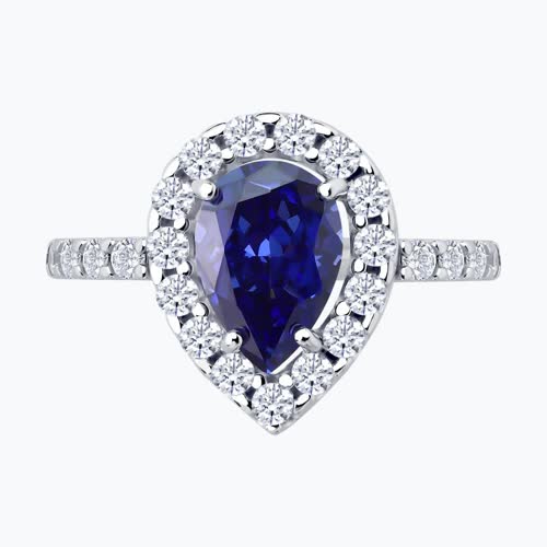 Кольцо из серебра с фианитами из серебро — вид 2