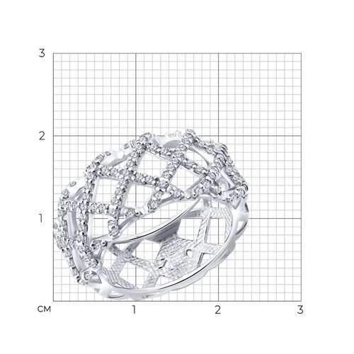 Кольцо из серебра с фианитами из серебро — вид 6