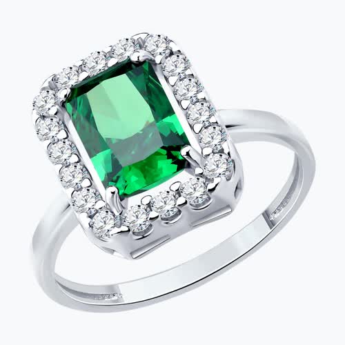 Кольцо из серебра с фианитами - видео на модели