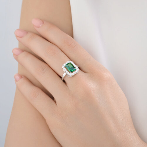 Кольцо из серебра с фианитами из серебро — вид 3