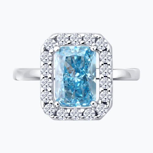 Кольцо из серебра с фианитами из серебро — вид 2