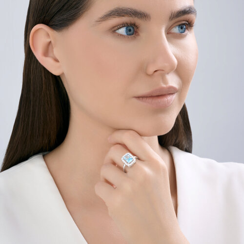 Кольцо из серебра с фианитами из серебро — вид 4