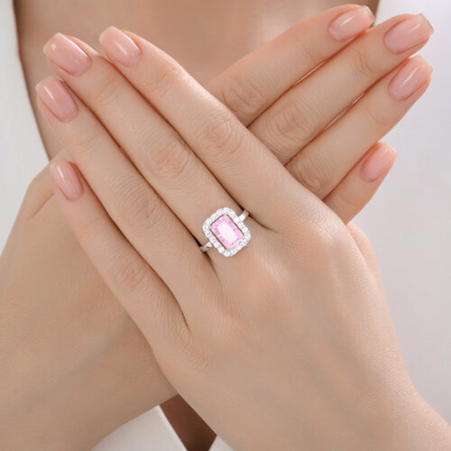 Кольцо из серебра с фианитами из серебро — вид 3